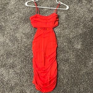 orange/coral hoco dress